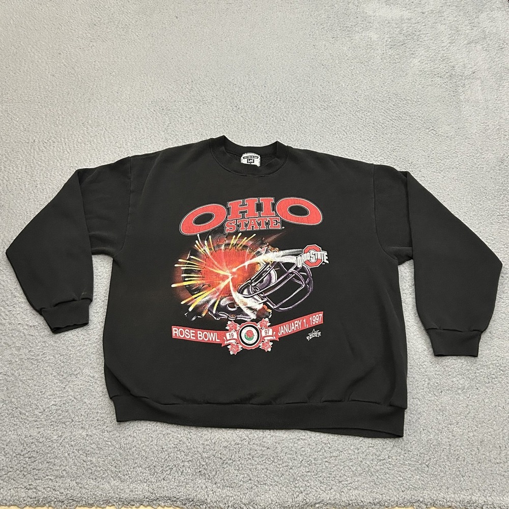 Vintage Ohio State Buckeyes Sweatshirt Mens Extra Large Black Rose Bowl 1997 90s